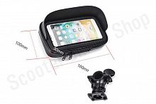 Держатель телефона на руль вращающийся 360 град. с козырьком