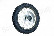 Колесо 14" переднее в сборе (диск стальной + покрышка  кросс + торм. диск) Kayo