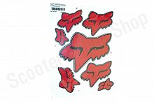 Наклейки спонсор   FOX 28х20см, красные