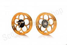 Диски колес пара  DIO ZX AF28/35, TACT AF31  литые, 10 спиц  (оранжевые)