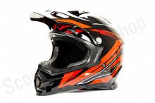 Шлем кроссовый HIZER B6196 #3 (M) black/red