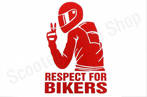 Наклейка Respect For Bikers Red комплект 2шт фото фотография изображение картинка