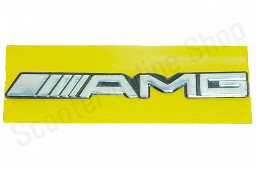 Наклейка   шильда AMG 14х2см, хром фото фотография изображение картинка