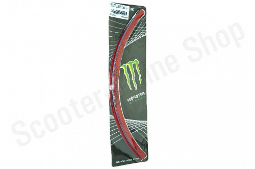 Наклейка   на колесо 17   MONSTER ENERGY   (красная, светоотражающая)   (#6061) фото фотография изображение картинка