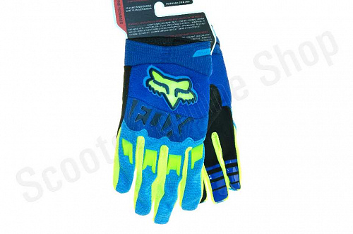 Мотоперчатки перчатки мото Перчатки Fox Dirtpaw race glove Blue/Yellow XXL фото фотография 