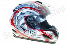 Шлем интеграл SM-1 802 Red/Silver L(60)