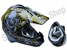 Шлем (кроссовый)  NBX-PRO  Scorch  желтый/черн. глянцевый    M