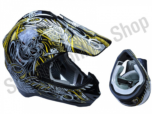 Шлем (кроссовый)  NBX-PRO  Scorch  желтый/черн. глянцевый    M фото фотография изображение картинка