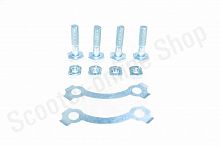 Болты задней звезды YBR125 (4 болта, 4 гайки, 2 пластины) комплект