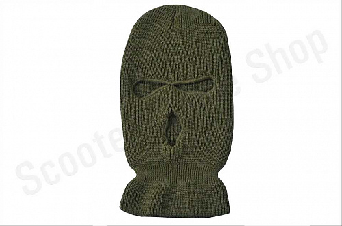 Подшлемник Маска утепленная 3 отверстия зеленая фото фотография 