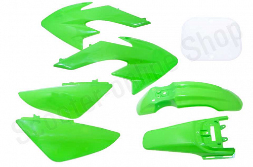 Пластик питбайк CRF50  зеленый  комплект фото фотография изображение картинка
