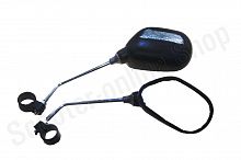 Зеркала велосипедные овальные   (черные, ножка хром, 20mm)   "YKX"  