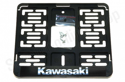 Рамка номера мото нового образца надпись "Kawasaki"  фото фотография изображение картинка