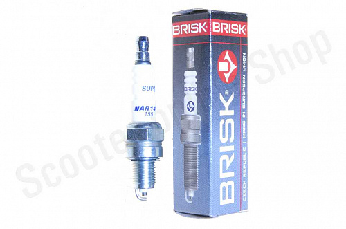 Свеча зажигания 4Т скутер мопед BRISK NAR14YCA  (аналог C7HSA) Чехия фото фотография изображение картинка