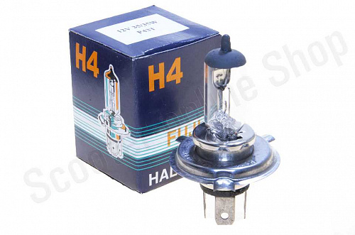 Лампа фары H4  12V 35W/35W   (белая)   "BLUE BOX"   фото фотография изображение картинка