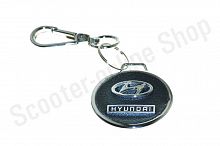 Брелок кожа/металл (круглый) HYUNDAI