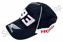 Кепка бейсболка Бейсболка   "HONDA AND MARC MARQUEZ"   (черная, 100% хлопок)