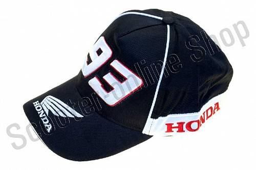 Кепка бейсболка Бейсболка   "HONDA AND MARC MARQUEZ"   (черная, 100% хлопок) фото фотография 