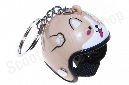 Брелок  HELMET #34 DOG коричневый фото фотография изображение картинка