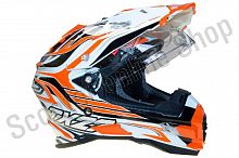 Мотошлем TX-27 №1 white/orange (M)