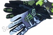Перчатки   "FOX"   (mod:Monster energy, size:XL, черно-белые)