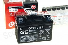 Аккумулятор GS Yuasa GTX4L-BS 12В 3Ач 50CCA 114x71x87 мм Обратная (-+)