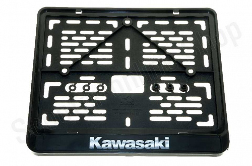 Рамка номера мото старого образца надпись "Kawasaki"  фото фотография изображение картинка