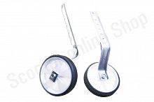 Колеса боковые опорные велосипеда   (пластик) (12-20)   (белые, длинные крепления)   "YKX"