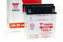 Аккумулятор Yuasa YB9A-A 12В 9Ач 115CCA 135x75x155 мм Прямая (+-)