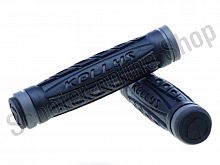 KELLYS Грипсы Exbone 2DENSITY, резиновые, с заглушками, длина 130мм, цвет: чёрно-серые
