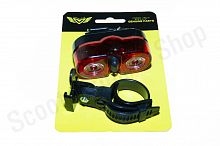 Фонарь задний  JY-528, 2 LED RED высокой яркости 0,5 Вт 78  люмен, 3 режима работы "VORON" 