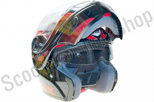 Шлем (модуляр) THH T-797 black/ red M Шлем модуляр купить недорого для квадроцикла для снегохода  фото фотография 