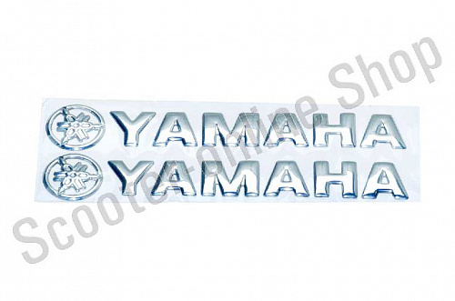 Наклейки YAMAHA  2шт, хром фото фотография изображение картинка