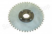 Звезда ведомая веломотор 44T с муфтой F66 (4 отверстия)