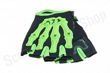 Перчатки без пальцев Scull зеленые  L 