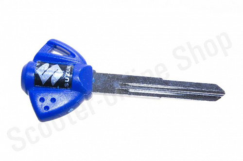 Ключ замка зажигания (заготовка)   Suzuki   (с эмблемой, длинный, синий)   "Komatcu" фото фотография изображение картинка