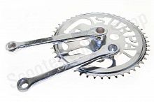 Звезда велосипедная (передняя)   48T   (+2 шатуна L-190мм, под круг, хром, с защитой)   "YKX
