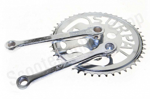 Звезда велосипедная (передняя) 48T (+2 шатуна L-190мм, под круг, хром, с защитой) "YKX фото фотография изображение картинка Звезда велосипедная (передняя) 48T (+2 шатуна L-190мм, под круг, хром, с защитой) "YKX фото фотография изображение картинка