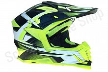 Шлем (кроссовый) ATAKI SC-16 Rift Hi-Vis желтый/черный матовый  M