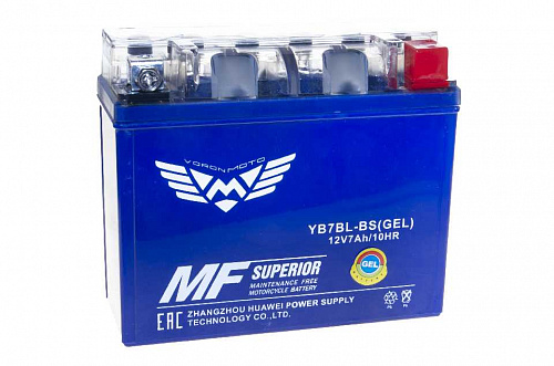 Аккумулятор гелевый  12V 7AH YB7BL-BS  148х60х128  Voron Moto фото фотография изображение картинка