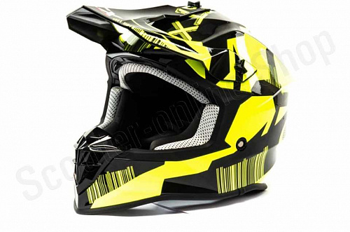 Шлем мото кроссовый GTX 633 (M) #6 BLACK/FLUO YELLOW фото фотография изображение картинка