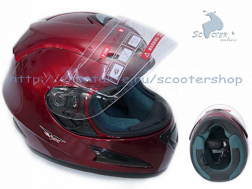 Шлем (интеграл) Can V100 красный S фото фотография изображение картинка