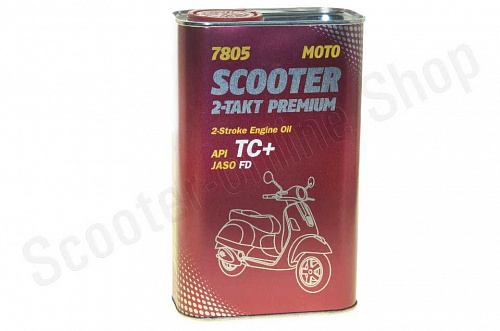 7805 Масло моторное 2Т Mannol 2-TAKT Premium Scooter 1л Металл  п./синт. фото фотография изображение картинка