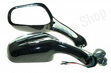 Зеркала №070  d10-8 пластик "капля" черные поворотник комплект