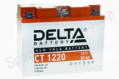 Аккумулятор 12В 20 А/ч AGM Delta CT1220 204x91x159 фото фотография изображение картинка