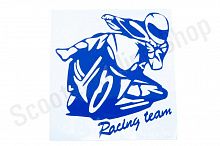 Наклейка  MOTO 12х11см, синяя 