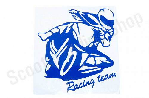 Наклейка  MOTO 12х11см, синяя  фото фотография изображение картинка