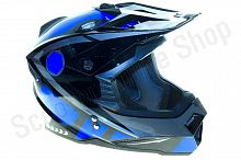 Шлем (кроссовый) Ataki MX801 Strike синий/черный глянцевый  L
