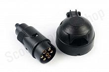 Разъем для прицепа в сборе пластиковый (7 контактов, вилка + розетка)