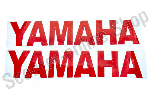 Наклейки надпись  YAMAHA 19х5см, 2шт, красные фото фотография изображение картинка